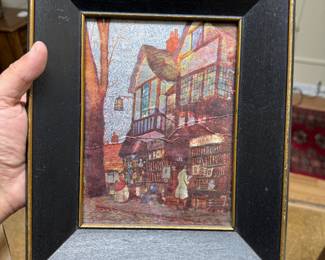 Mid Century Ernest Uden Foil Lithograph Framed