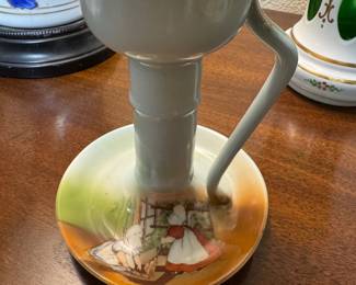 Sunbonnet baby chamberstick tall darning Royal Bayreuth china porcelain candle J