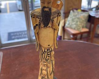 Late 1800S early 1900S Chinese Bovine Carved Immortal Figurine