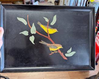 Vintage Mid-Century Couroc of Monterey Bird Serving Tray