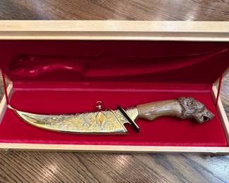 Ornate Dagger with Carved Bestial Pommel in Presentation Box