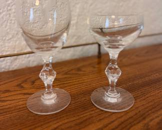 Set of 6 Bohemia Crystal "Claudia" Wine Glasses & Set of 8 Bohemia "Claudia" Champagne Coups. Photo 2 of 2.