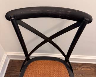 Set of 8 Arhaus Cadence Dining Chairs with Rattan Seats. Each Measures 17" W x 16" D x 18" H. Photo 2 of 5.