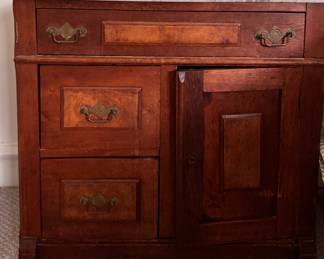 Small Antique Carrara Marble-Topped Cabinet. Measures 28" W x 14" D x 26" H. Photo 1 of 4.