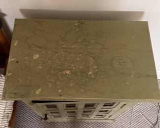 Small "Lattice" Door-Style Bedside Cabinet. Measures 21" W x 13" D x 28" H. Photo 2 of 2.