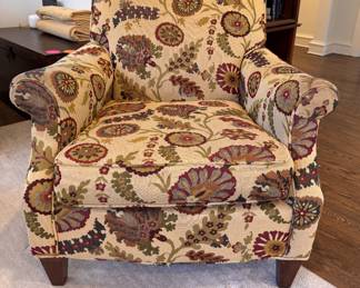 Floral Upholstered Club Chair. Measures 35" W x 36" D. Photo 1 of 3.