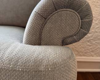 Ethan Allen Two Seat Upholstered in Sage Color Fabric. Measures 78" W x 40" D. Photo 2 of 3.