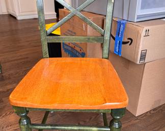 Set of 6 Pier 1 Torrence Lattice Back Dining Chairs. Each Measures 17" W x 17" D with 18" Seat Height. Photo 1 of 2.