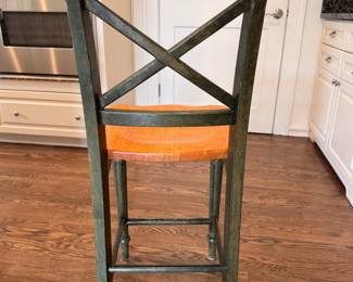 Set of 4 Pier 1 Torrence Lattice Back Counter Stools. Each Measures 17" W x 17" D with 24" Seat Height. Photo 3 of 3.