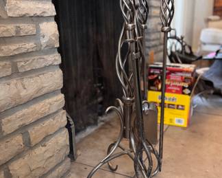 Wrought Iron Fireplace Tools.