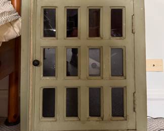 Small "Lattice" Door-Style Bedside Cabinet. Measures 21" W x 13" D x 28" H. Photo 1 of 2.