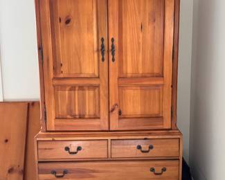 Plunkett Furniture Armoire with Adjustable Shelves. Currently, Shelves Are Out And TV is IN! Measures 34" W x 23" D x 84" H. Photo 1 of 5.