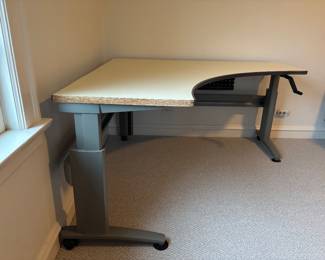 Vintage Steelcase L-Shape Adjustable Height Corner Desk & Desk Chair. Photo 4 of 5. 