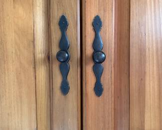 Plunkett Furniture Armoire with Adjustable Shelves. Currently, Shelves Are Out And TV is IN! Measures 34" W x 23" D x 84" H. Photo 2 of 5.