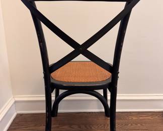 Set of 8 Arhaus Cadence Dining Chairs with Rattan Seats. Each Measures 17" W x 16" D x 18" H. Photo 5 of 5.