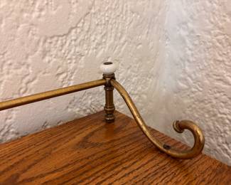 Repurposed Vintage Oak Ice Box with Lead-Glass , Glass-Front Door and Brass Gallery. Measures 44" W x 18" D x 40" H. Photo 3 of 5.