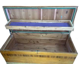 Vintage Blonde Waterfall Hope Chest Blanket Push Button Latch