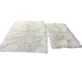 Mod BoHo Faux Fur Rugs Shaggy Mats 1970s Pad Decor