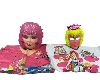 Vintage Halloween Costumes Princess & Rock Singer Plastic Masks