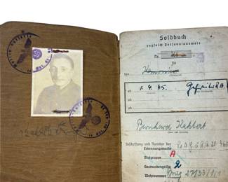 WWII Soldbuch German Soldier Military Pay Book Papers