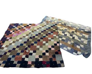 Antique Hand Stitched Tied Quilts Lap Blankets Carriage