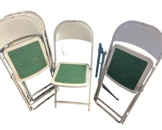 Vintage Metal Folding Chairs + Saw & Walker in Case You Cut Your Leg