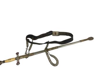 Knights Templar Fraternal Sword Cincinnati Regalia Malta Cross Scrimshaw Handles