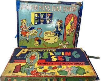 Antique Toys Progressive Paper Dolls Advance Hat Shop Girls