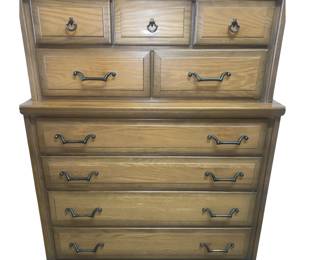 MCM 50" Tall Dresser SUMTER NC Solid Wood 9 Drawers