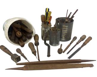 Antique - Newer Hand Tools Screwdrivers Files & More