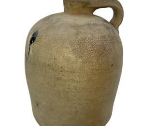 Bulbous Pottery Crock Jug Salt Glaze Orange Peel Texture Drip Mark