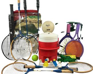 Cooler Jug & Badminton Set Camp Chair & More