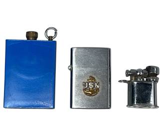 Vintage Mini Lighters USN Permanent Match Lift Arm Charm