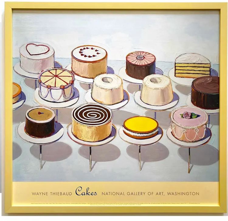 1991 Whitney musuem litho/ print  rare Wayne Thiebald the one I have is in perfect condition but not in this frame.