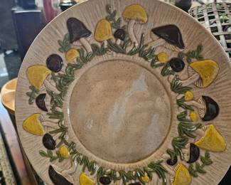 large retro mushroom plate