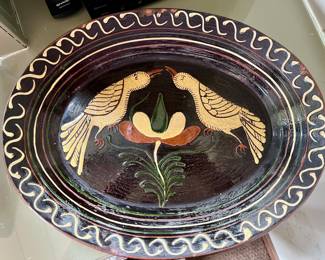 Turtlecreek Potters oval bird platter~ $75.00