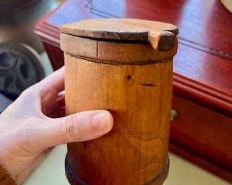 Antique Wood Firkin/Bucket With Lid~ $75.00