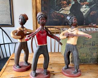 Black Americana Trio Of Musicians ~$225.00 Signed GH 1985