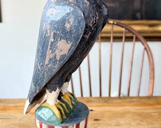 Americana Folk Art Carved Wood Eagle 15”high~ $225.00