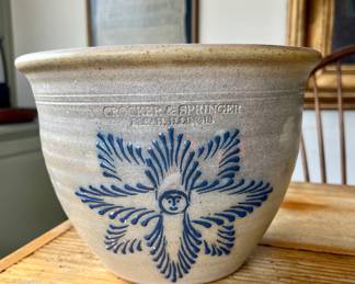 Crocker & Springer Stoneware Face Crock~ $75.00