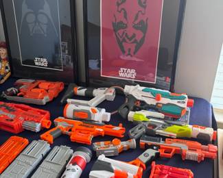 Nerf blasters lot, Star Wars Darth Vader and Darth Maul prints