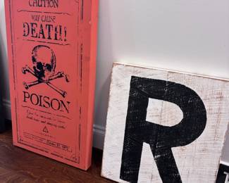 Decorative poison book box, large letter "R" block sign