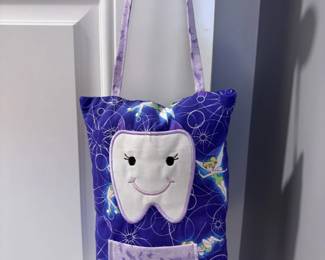 Tooth fairy pillow door hanger, purple