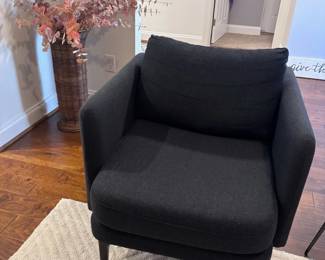 Modern dark charcoal upholstered accent chair
