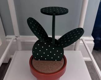 Decorative felt cactus in terracotta pot
