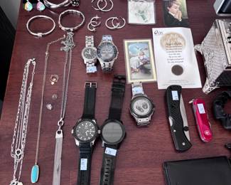 Watches, bracelets, necklaces, and jewelry collection