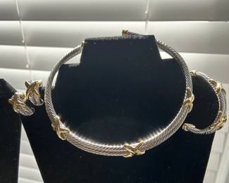 Choker, Bracelet, Earrings