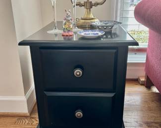 Classic Black 2 Drawer End Table