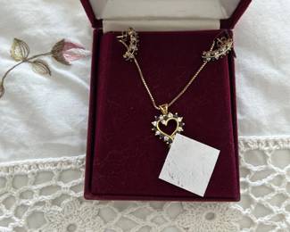 Sapphire Necklace, earrings