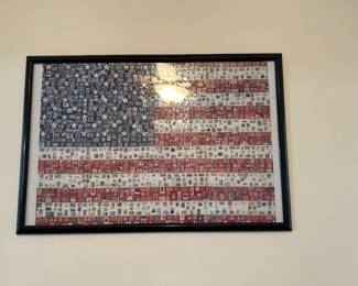 Framed Puzzle Flag Stamps